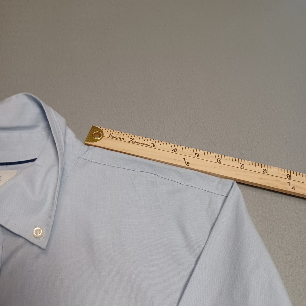 Croft & Barrow Button Down Men L Tall Blue Short Sleeve Pocket Shirt MC21W180XS2 - Picture 5 of 12